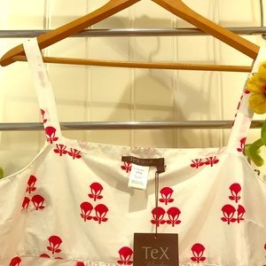 Tex for Max Azria Dress Pink White Floral Tulip M